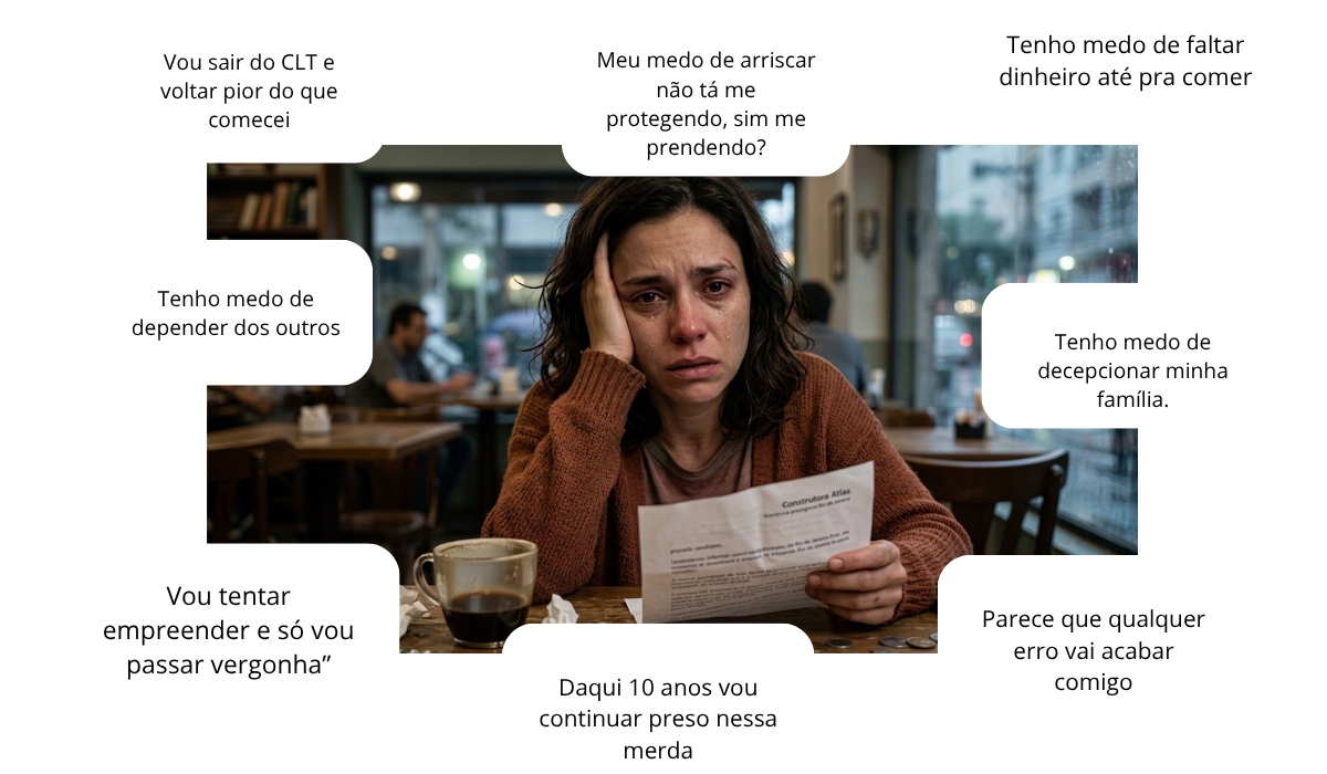 Medos e pensamentos — mulher preocupada